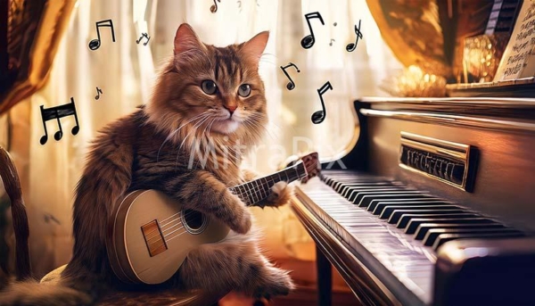 cat-create-an-image-of-a-cat-playing-a-piano-or-a-guitar-the-cat-is-seated-at-the-piano-with-its-paws-touching-the-keys-or-holding-a-guitar-strumming-it-the-setting-includes-a-music-room-or-a-coz