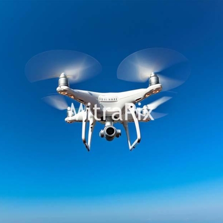 drone-in-flight-on-blue-sky