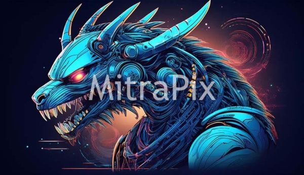 futuristic-robotic-mythical-creature-illustration