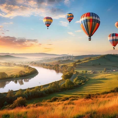 hot-air-balloons-over-a-serene-countryside-at-sunrise
