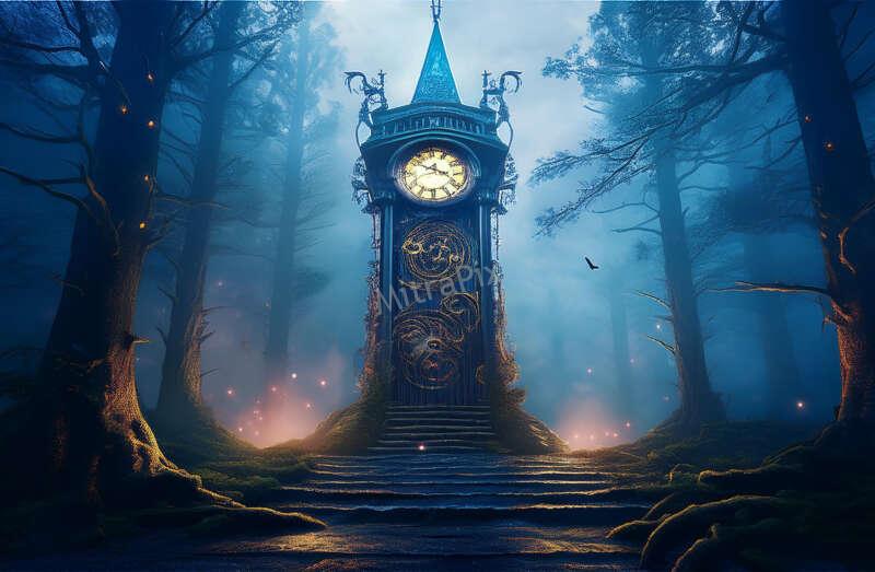 ancient-mystical-clock-tower-in-a-fog-covered-forest-with-glowing-runes