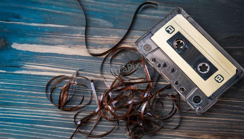Audio Cassette with Reel Spilled