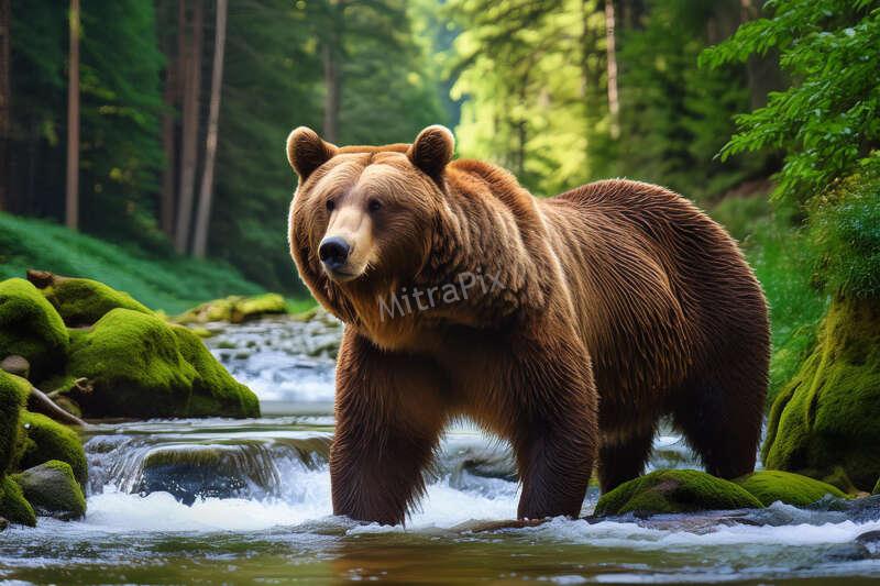 bear in a natural forest