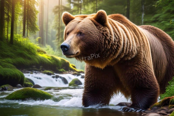 bear in a natural forest