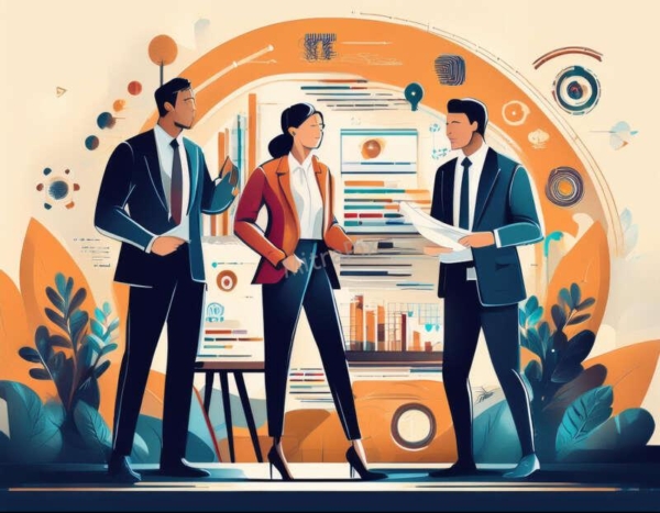business concepts like teamwork, innovation, and growth