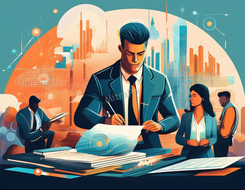 business concepts like teamwork, innovation, and growth