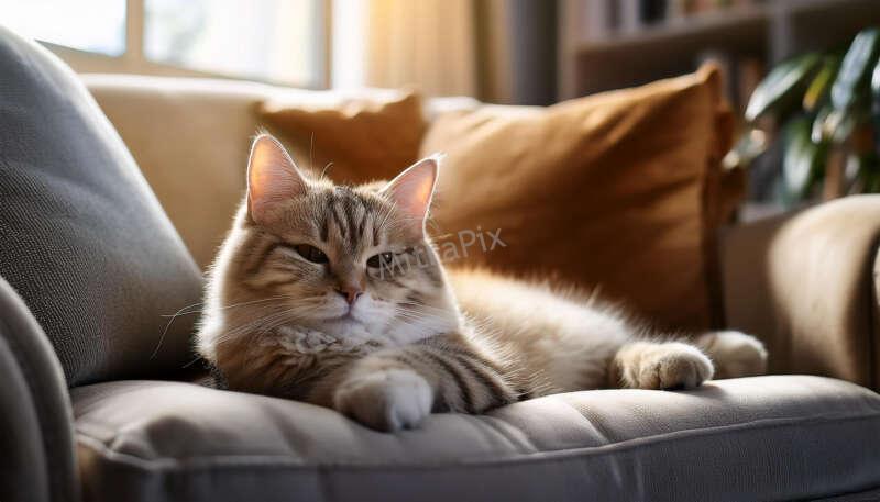 Cat Relaxing in a Chair