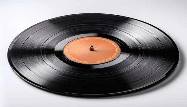 Classic Vinyl Record on White