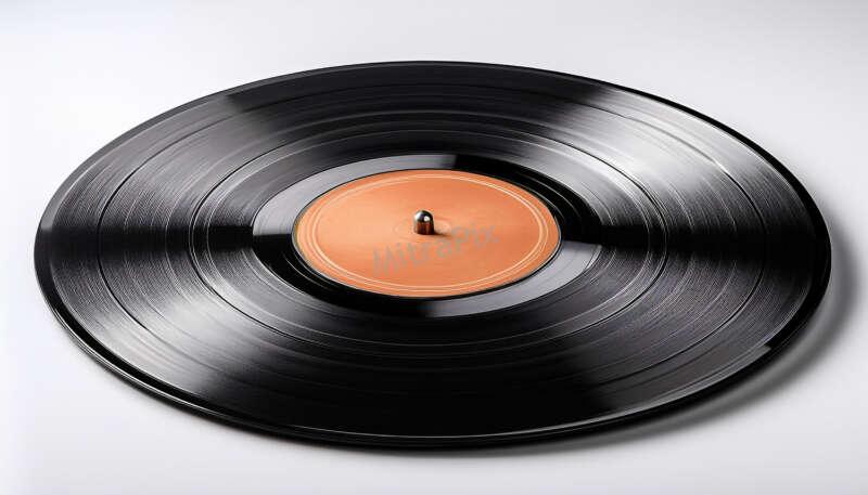 Classic Vinyl Record on White