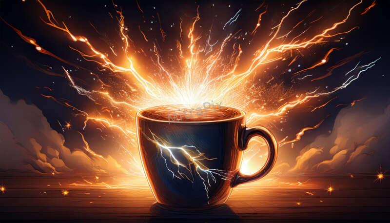 Coffee Mug Overflowing with Energy