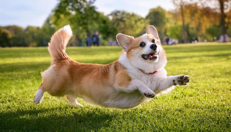 Corgi Trying to Catch Its Own Tail