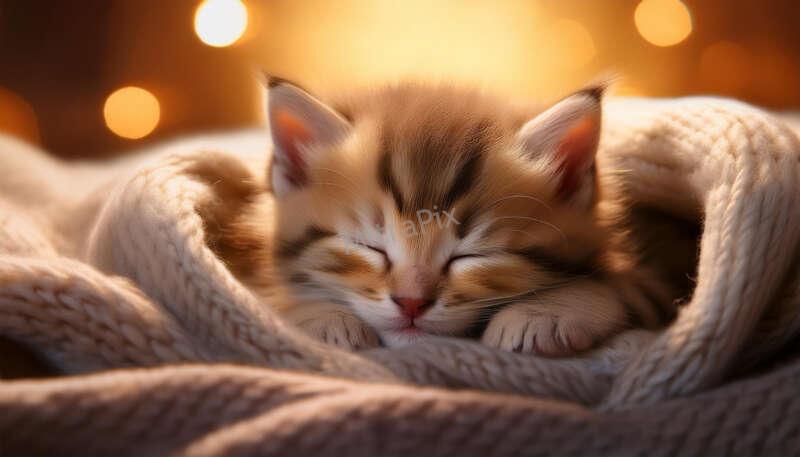 Curled Up Kitten