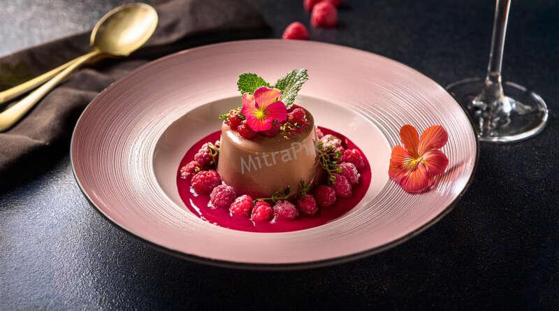 Elegant Vegan Dessert Plated with Fresh Ingredients