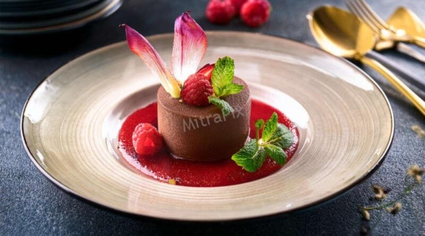 Elegant Vegan Dessert Plated with Fresh Ingredients
