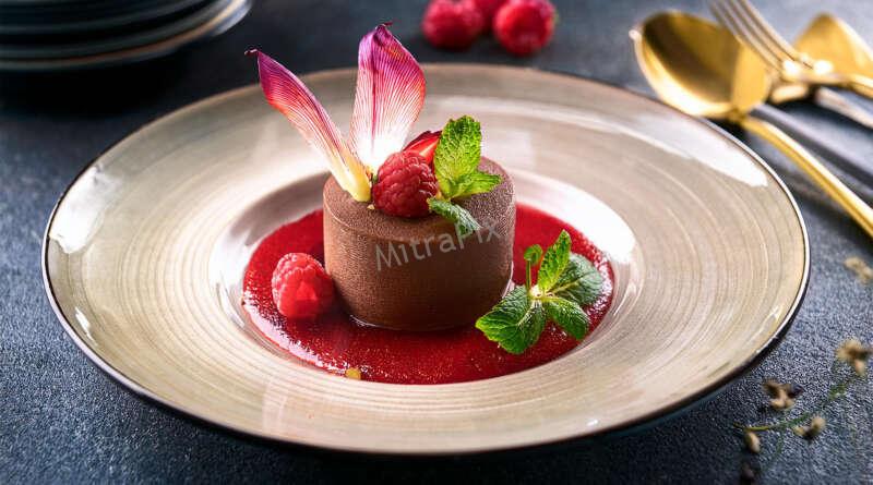 Elegant Vegan Dessert Plated with Fresh Ingredients