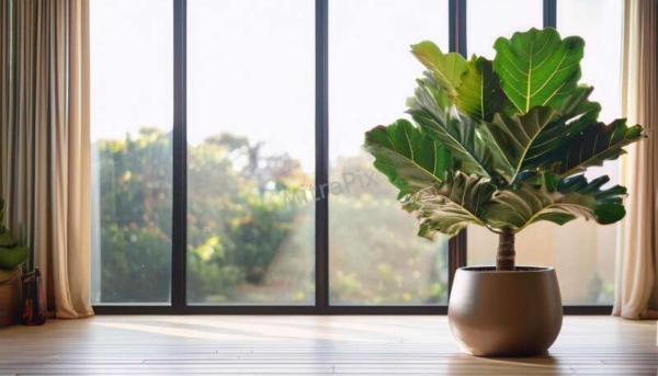 Fiddle Leaf Fig in a Modern Living Room
