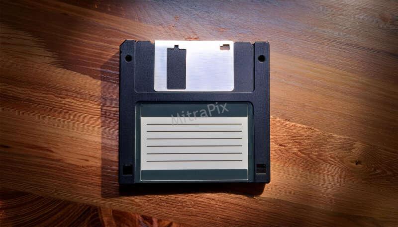 Floppy Disk on a Wooden Desk