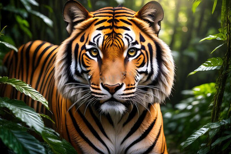 Tiger in dense forest